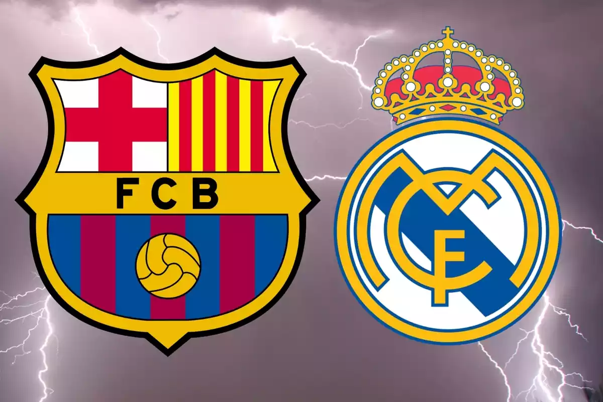 Los escudos del Real Madrid y el FC Barcelona