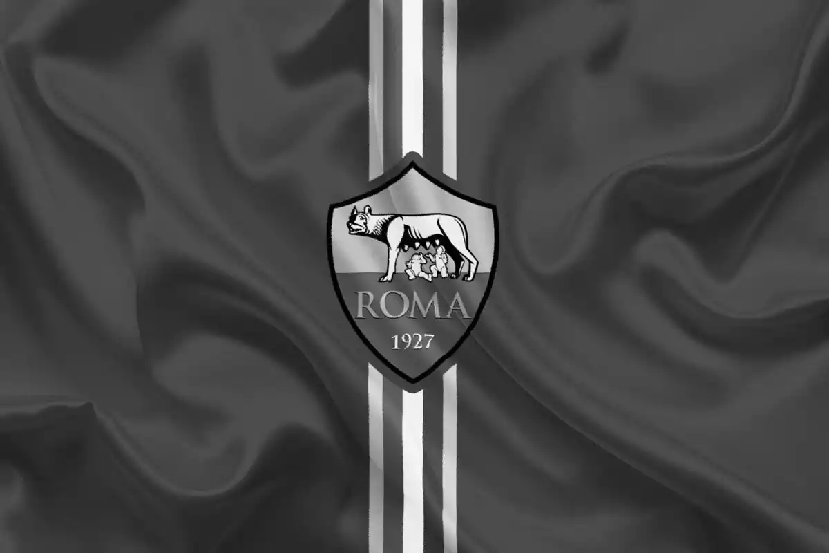 Escudo de la AS Roma en blanco y negro