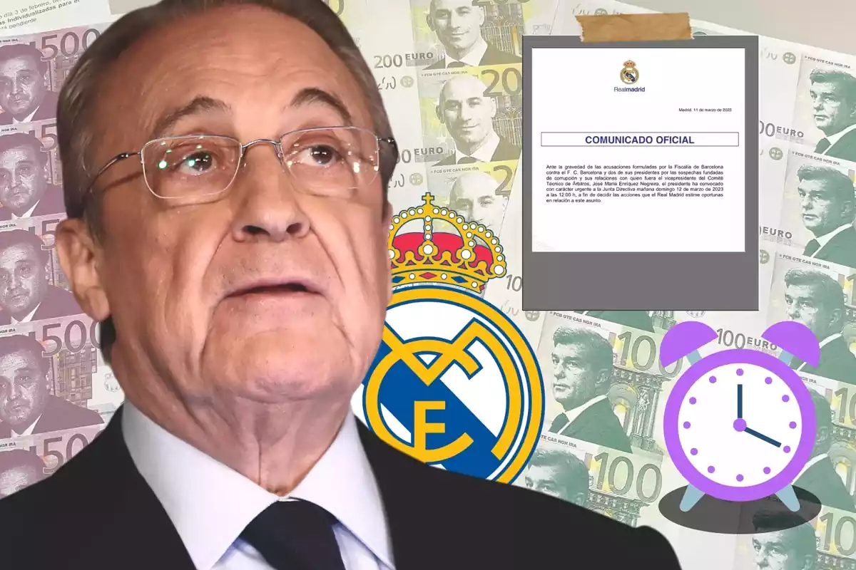 Florentino Pérez sobre unos billetes del 'Caso Negreira' y el Comunicado del Real Madrid