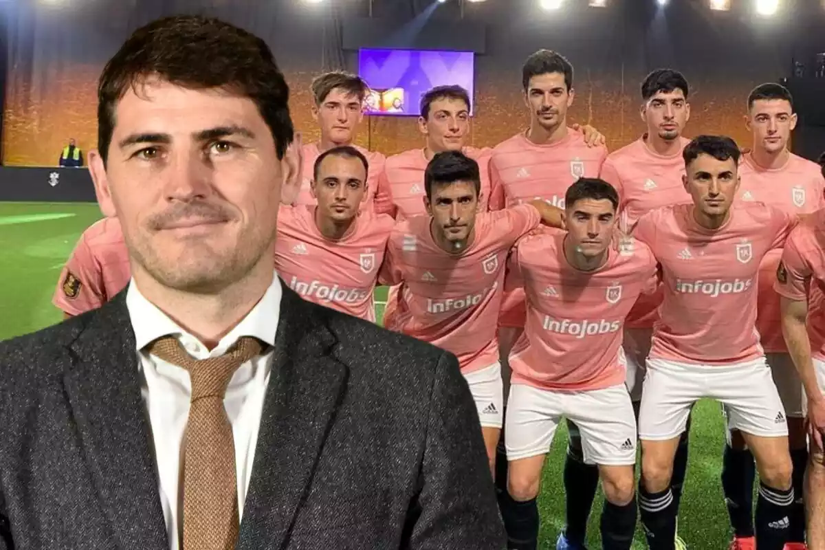 Montaje de Iker Casillas con su equipo de la Kings League