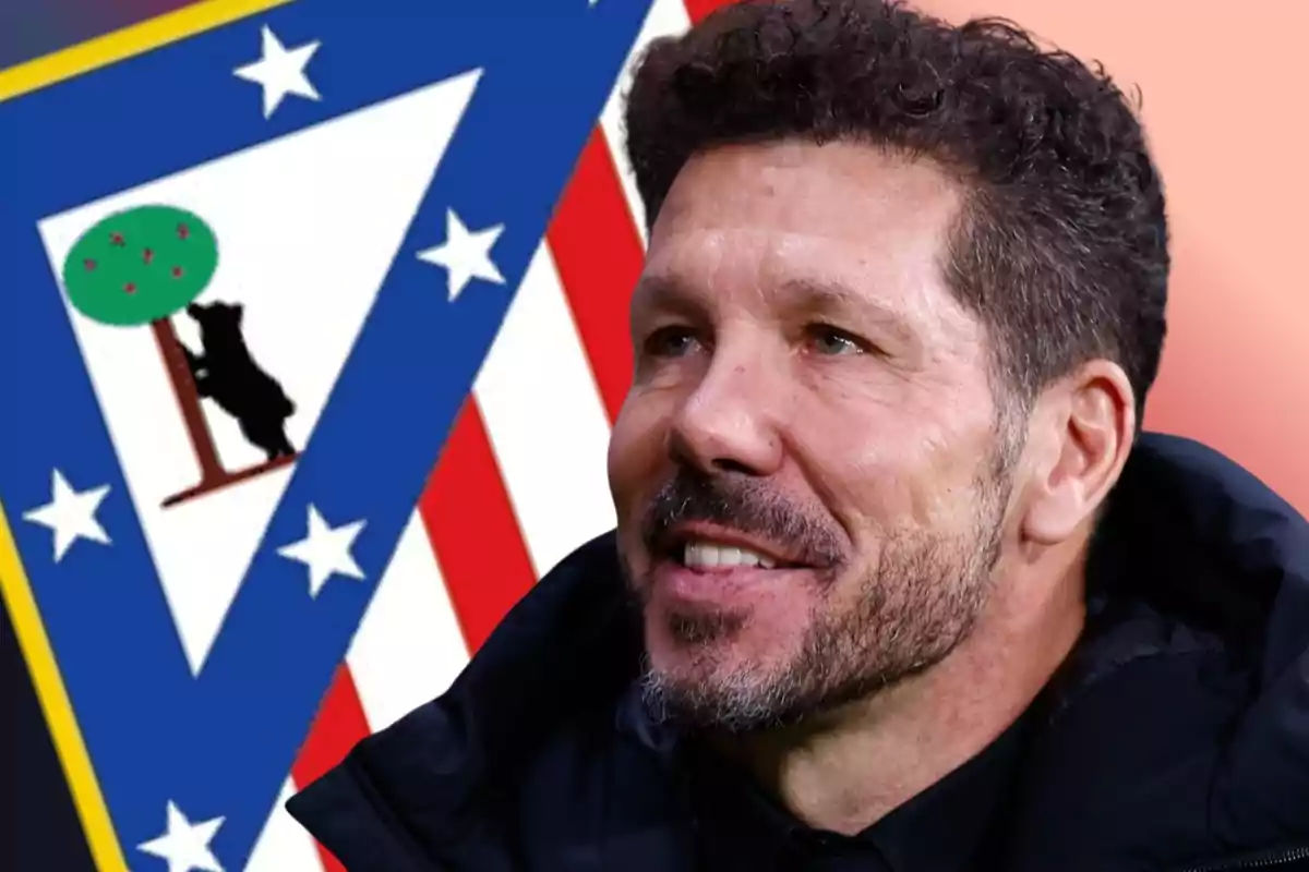 Simeone y el escudo del Atleti