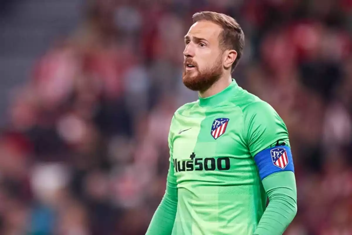 Oblak en un partido con el Atlético de Madrid