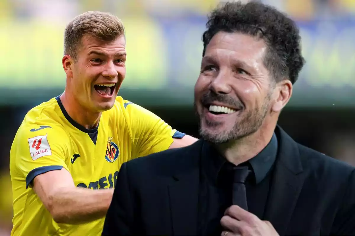 Imagen de Alexander Sorloth en un montaje con Simeone