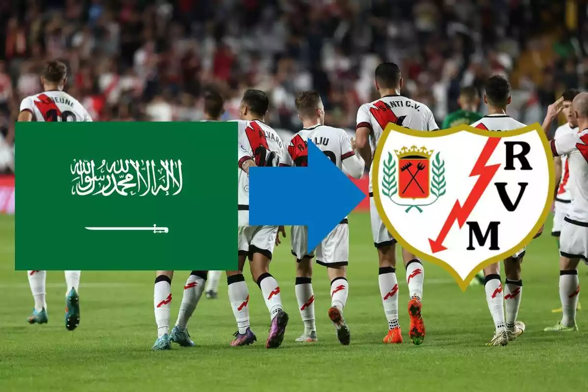 Montaje Rayo Vallecano bandera-arabia saudí