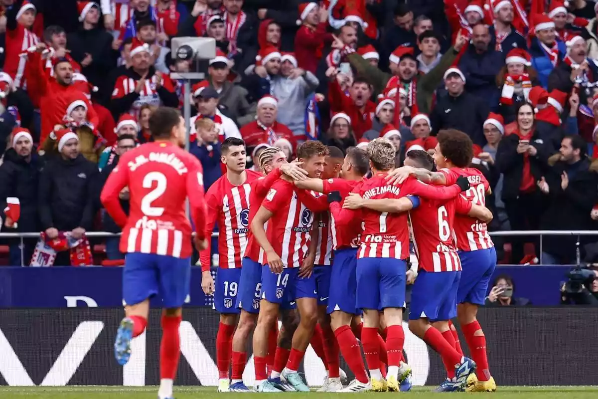 Imagen del Atlético de Madrid celebrando un gol