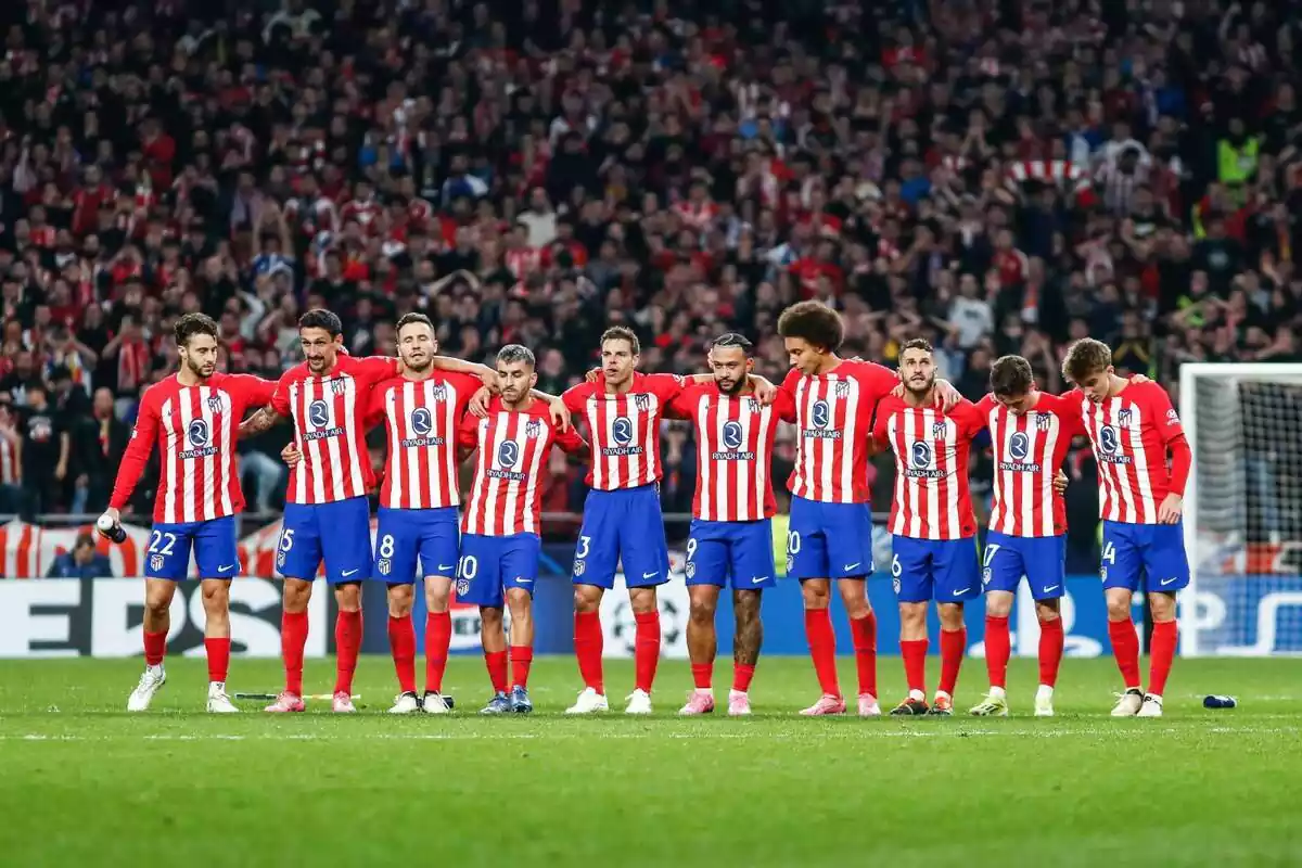 Imagen de los jugadores del Atlético de Madrid en el Metropolitano