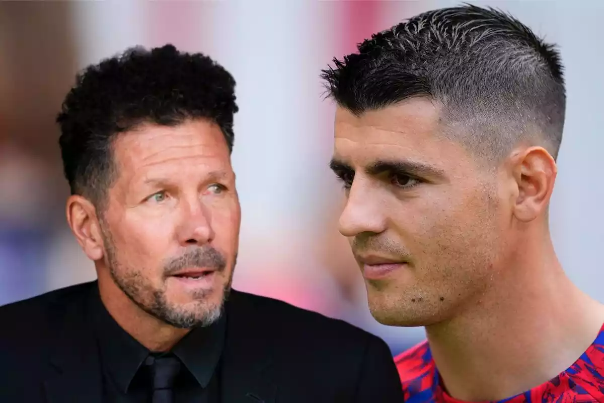 Imagen de Álvaro Morata en un montaje con Simeone