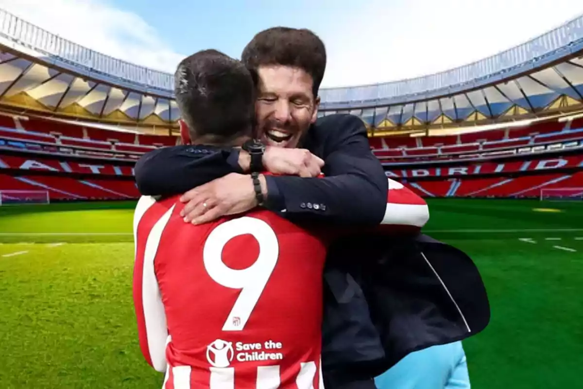 Simeone y Morata abrazo