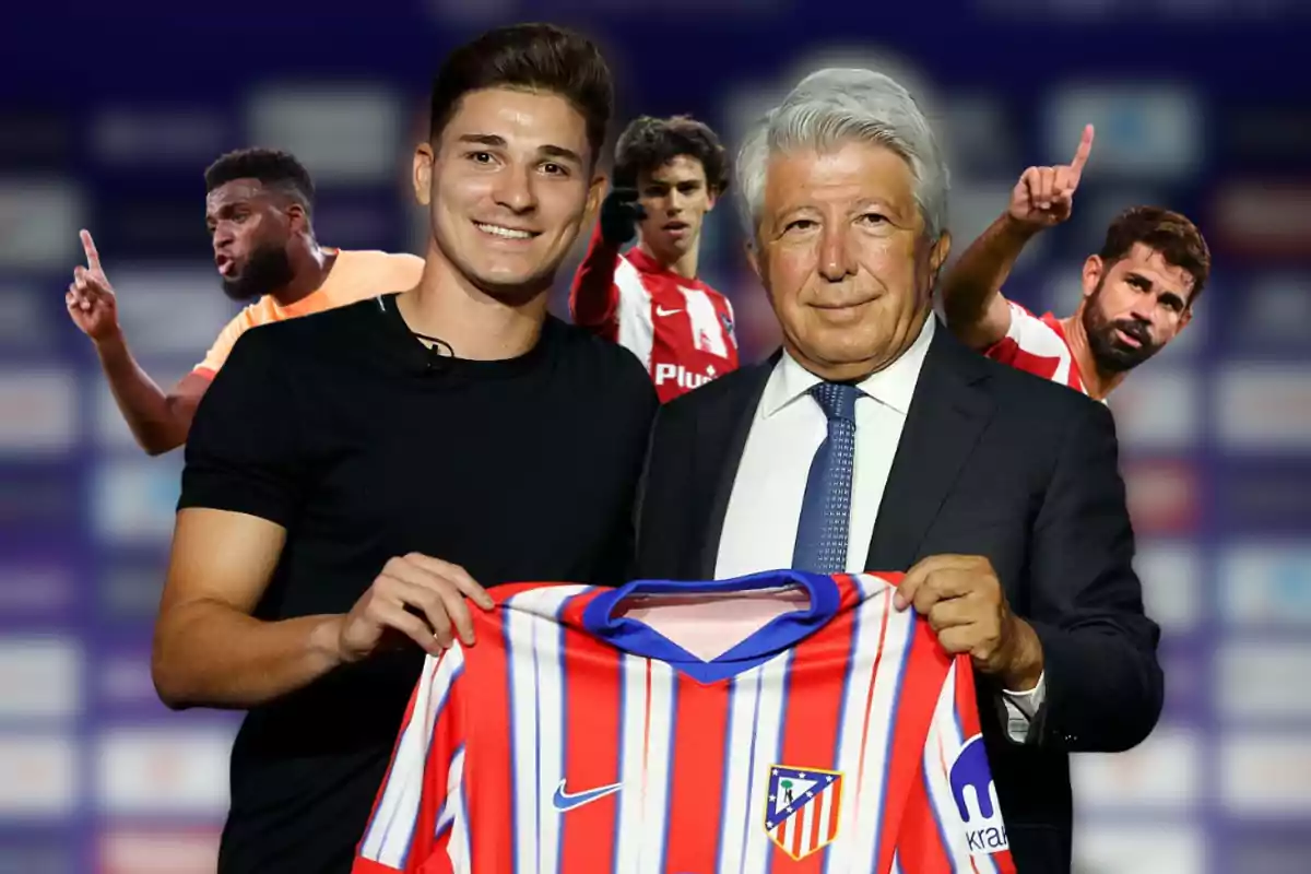 Julián Álvarez en la presentación del Atlético de Madrid