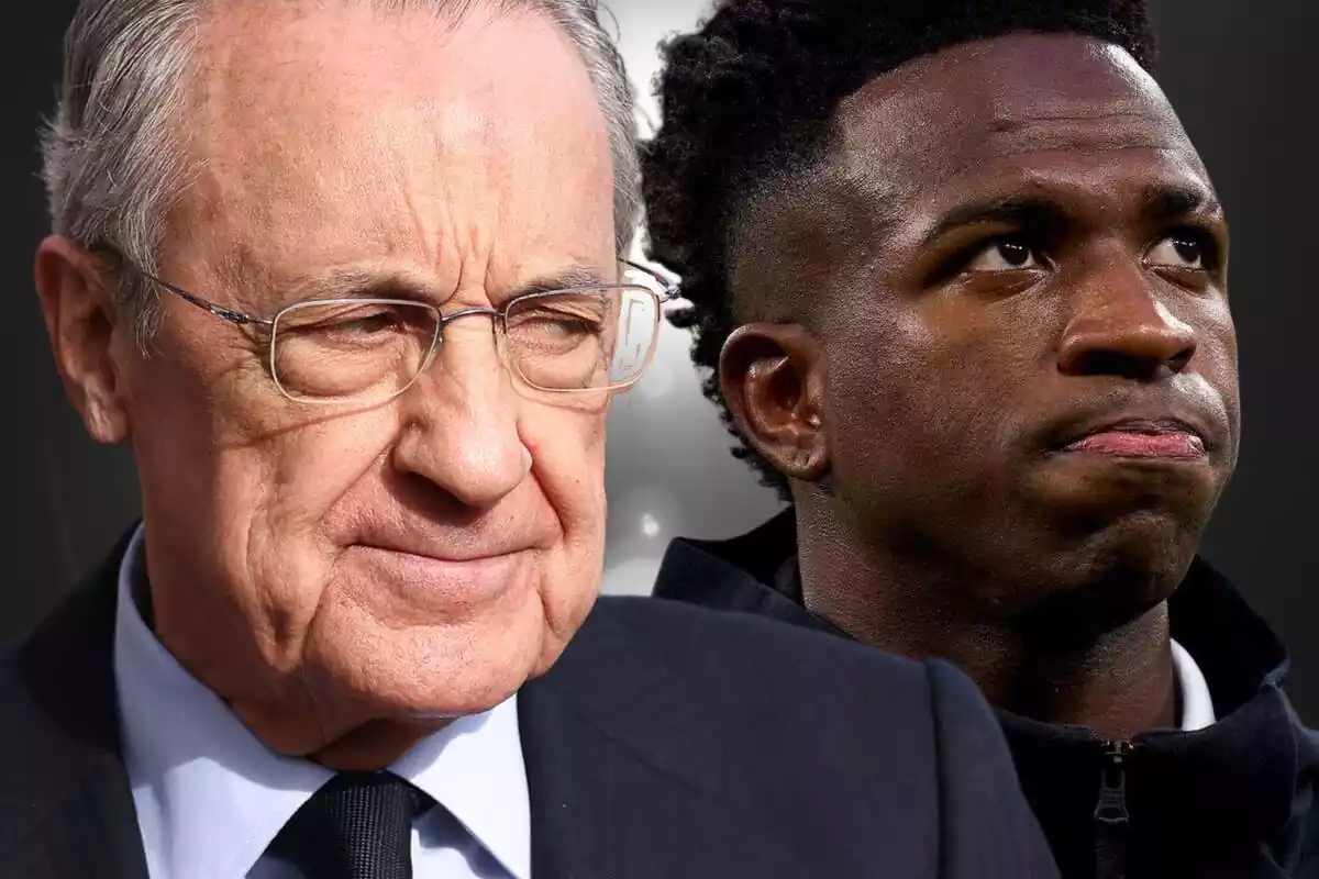 Montaje de Florentino Pérez con Vinicius Junior