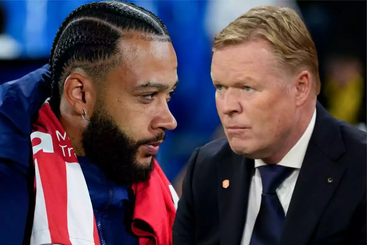 Imagen de Memphis Depay en un montaje con Koeman