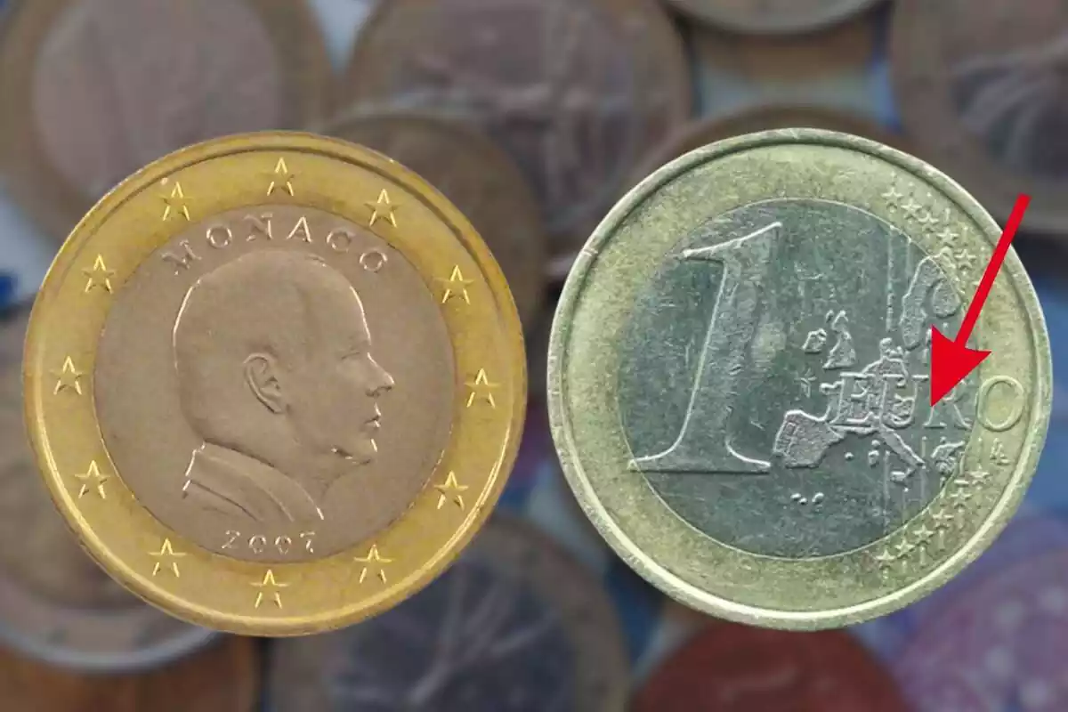 Imagen de fondo de varias monedas de euro en una imagen desenfocada y otra imagen de dos monedas de euro, una de ellas de Mónaco 2007 y otra de Portugal 2008 Imagen de fondo de varias monedas de euro en una imagen desenfocada y otra imagen de dos monedas de euro, una de ellas de Mónaco 2007 y otra de Portugal 2008