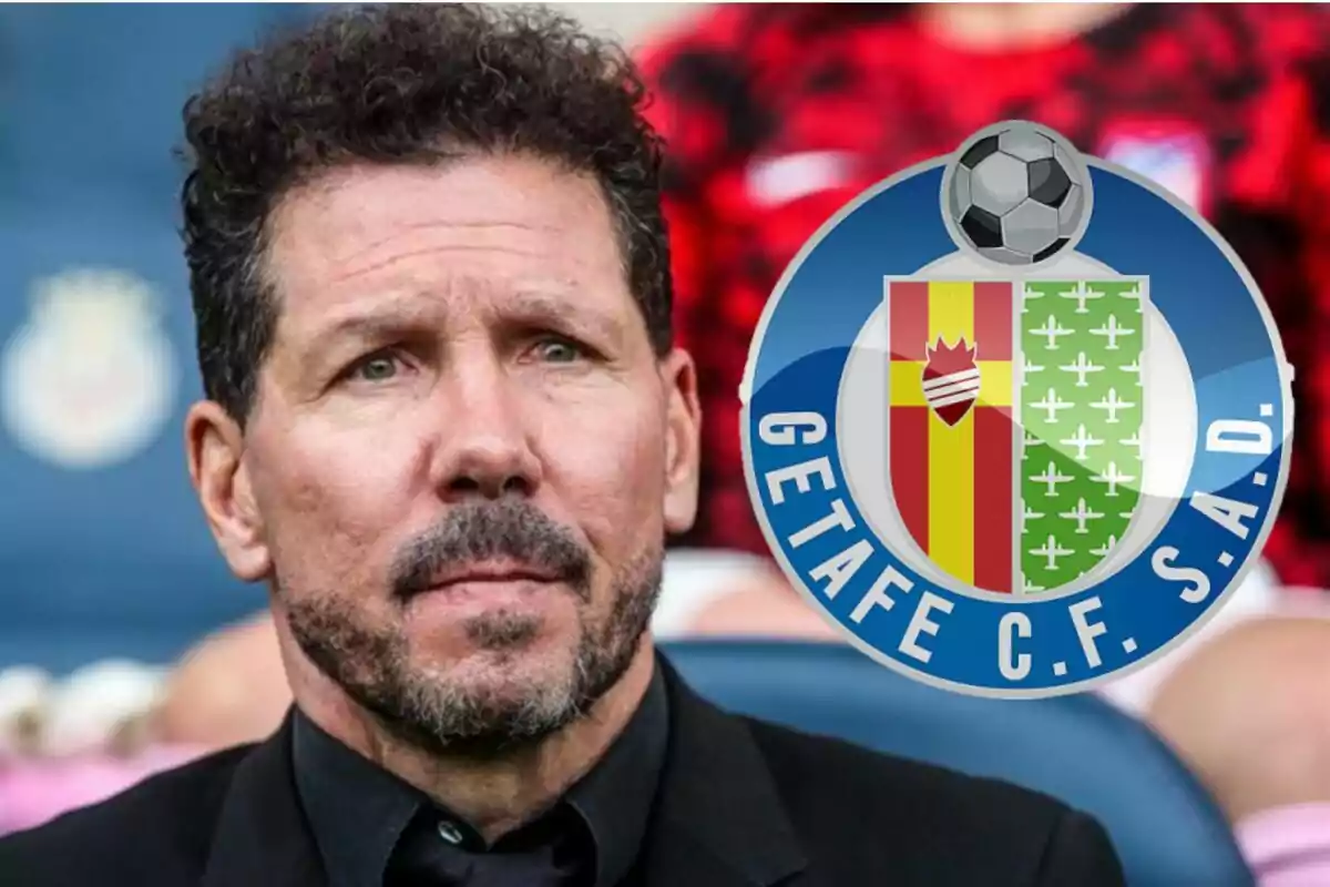 A man with a beard and curly hair appears next to the Getafe C.F. crest.