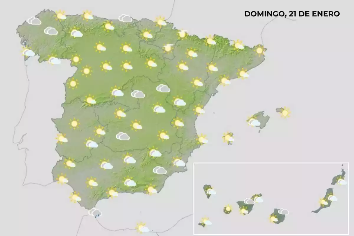 Mapa del tiempo del 21 de enero Mapa del tiempo del 21 de enero