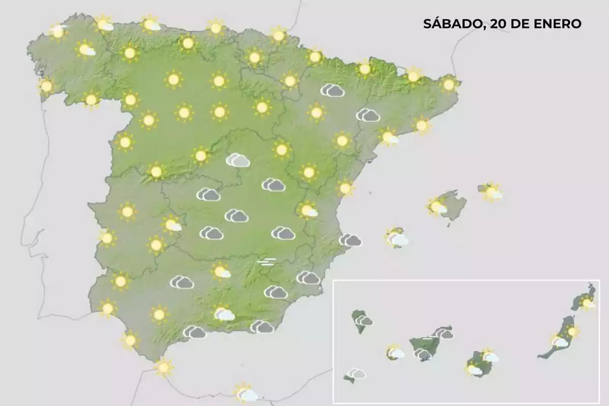 Mapa del tiempo del 20 de enero Mapa del tiempo del 20 de enero