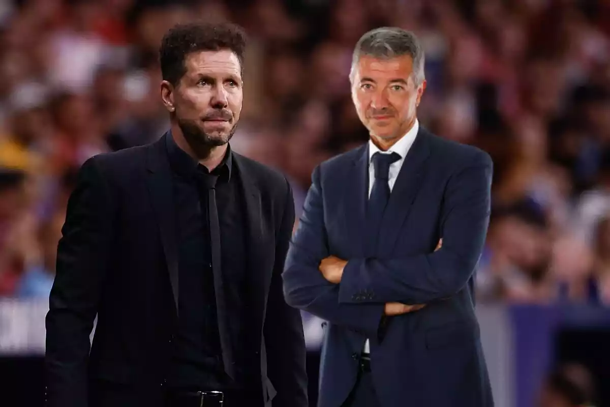 Imagen de Simeone en un montaje con Gil Marín