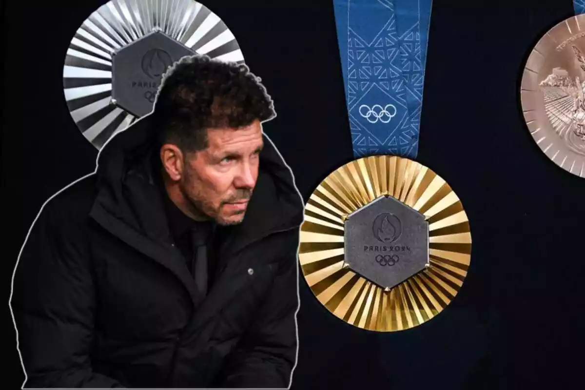 Imagen de Simeone en un montaje con las medallas olímpicas