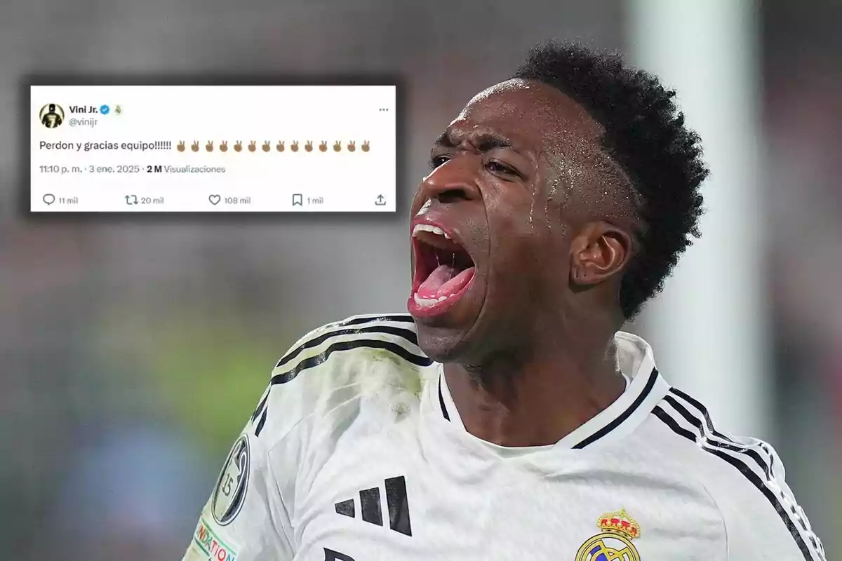 Vinicius Jr. la monta en Twitter tras ser expulsado