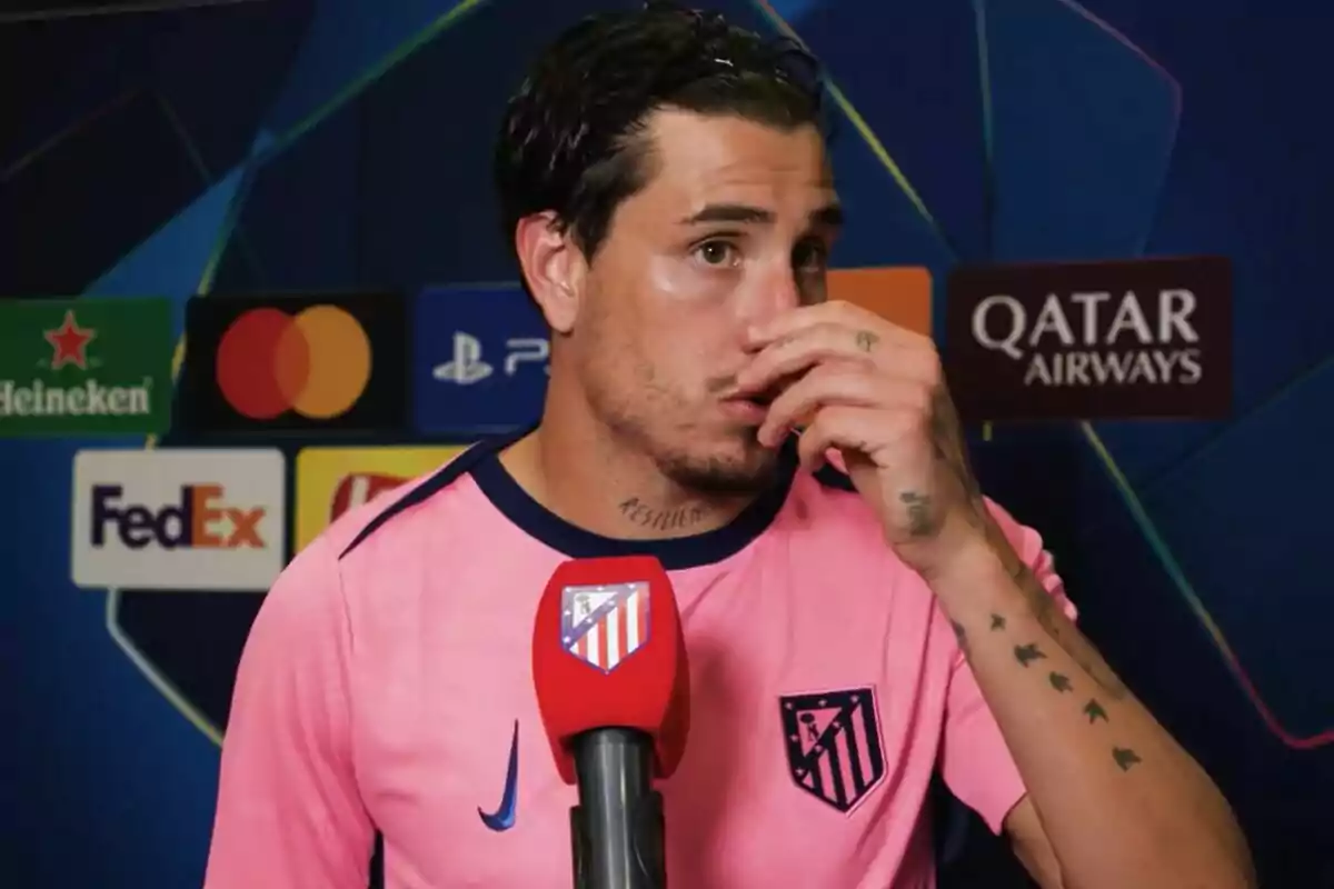 José María Giménez muy emocionado tras el gol en la Champions League