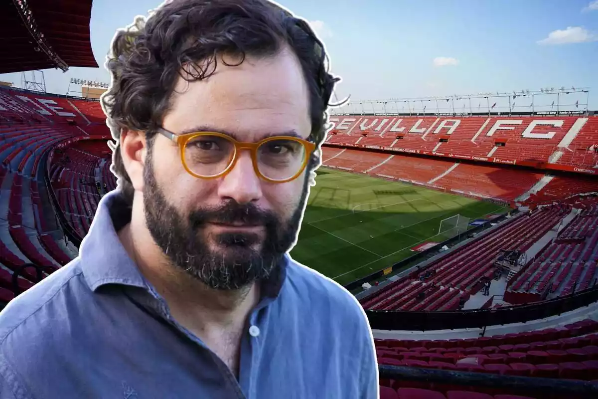 Imagen de Víctor Orta, director deportivo del Sevilla FC, en el Sánchez Pizjuán